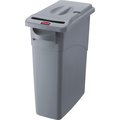 Rubbermaid Commercial 23 gal Slim Jim Confidential Document Container w/Lid, Gray RCP9W15LGY